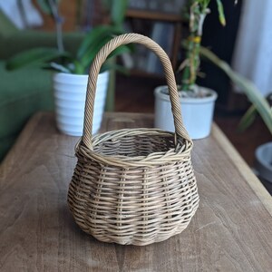 Cestino tondo vimini con manico bordo basso cm 16 | Gelsomini