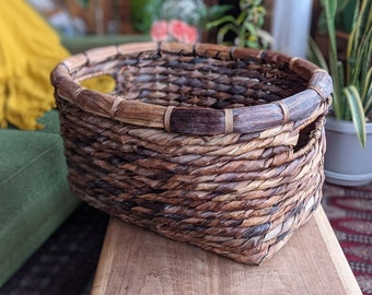 extra large woven wicker basket | eclectic bohemian rustic country farmhouse storage organization