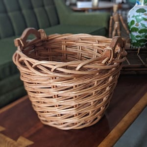 large woven wicker basket | boho farmhouse laundry basket | garden gathering wedding basket