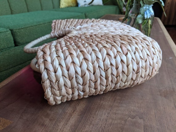 woven wicker purse with draw strings | boho bohem… - image 8