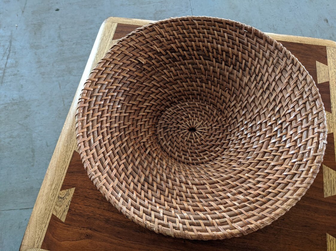 Large Round Wicker Splayed Basket Coffee Table Bowl Etsy