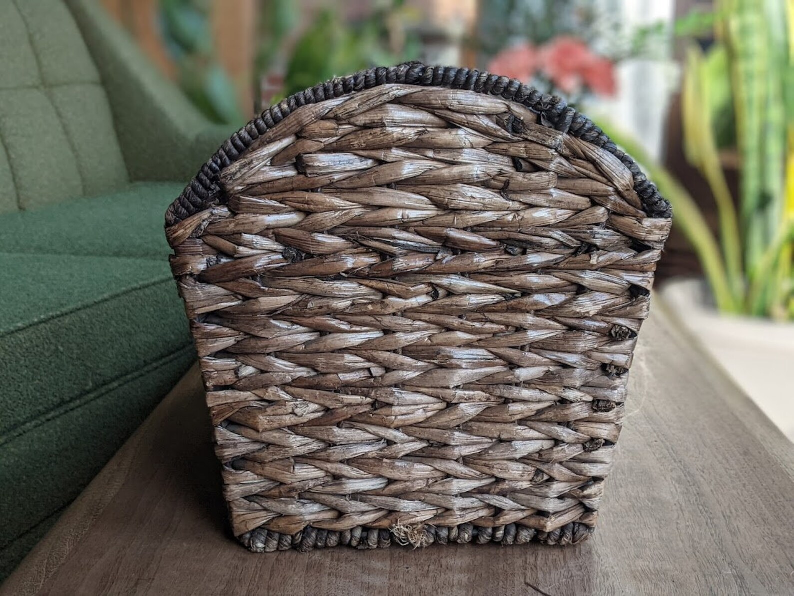 Woven Wicker Magazine Rack Basket File Organizing Office Etsy
