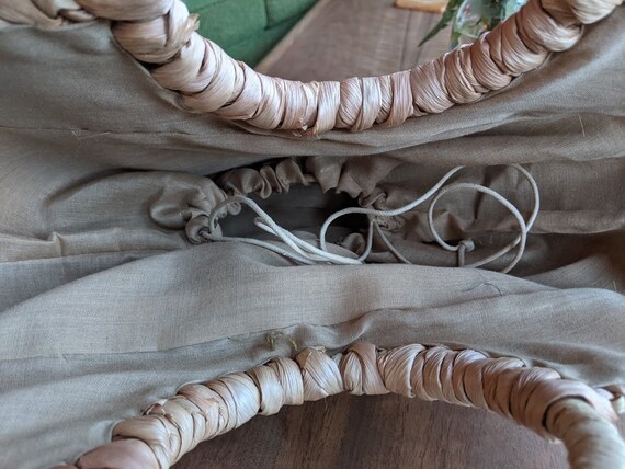 woven wicker purse with draw strings | boho bohem… - image 5