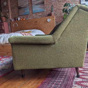 mid-century modern designer green flexsteel sofa couch vintage retro furniture image 8