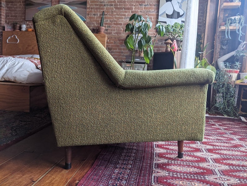 mid-century modern designer green flexsteel sofa couch vintage retro furniture image 6