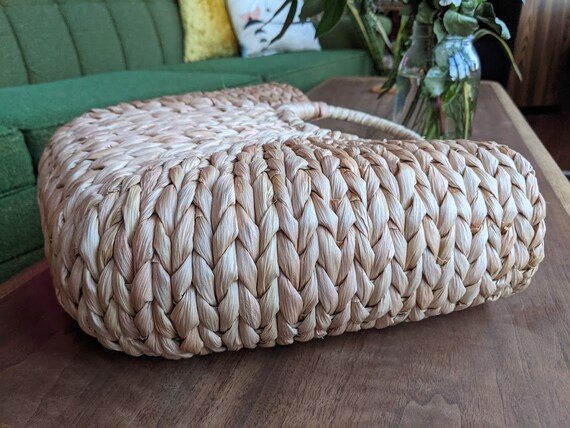 woven wicker purse with draw strings | boho bohem… - image 9