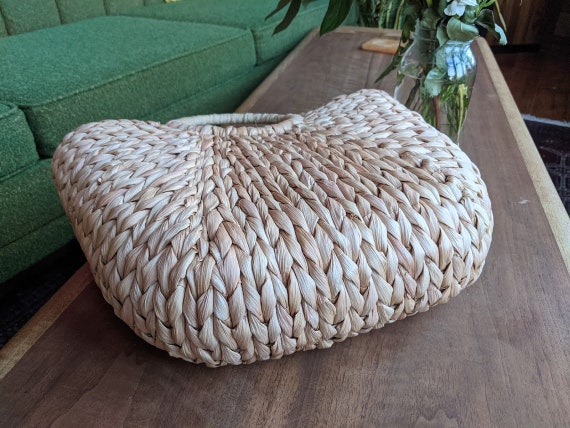 woven wicker purse with draw strings | boho bohem… - image 7