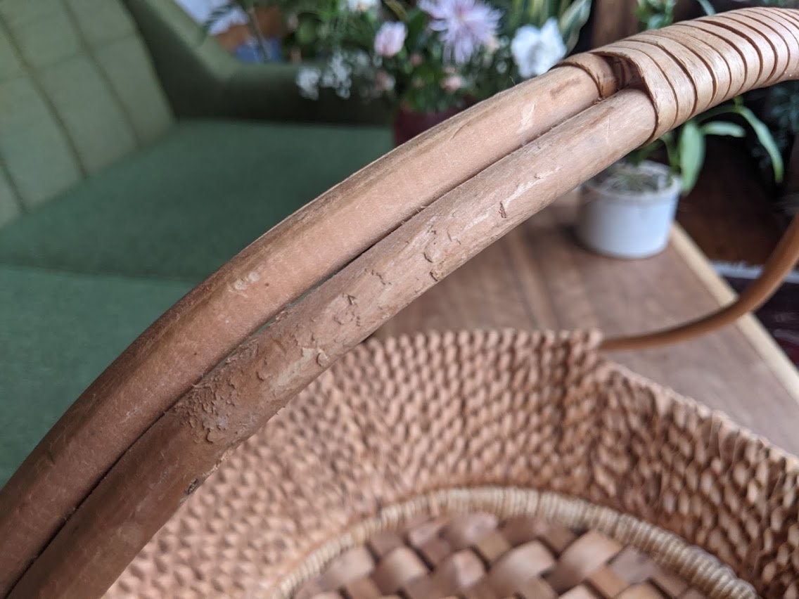 Panier En Osier Naturel Hollander Avec Anse – Idéal Marché Et Jardin 41x30x35 Cm