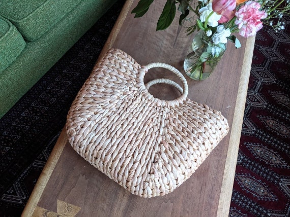 woven wicker purse with draw strings | boho bohem… - image 10