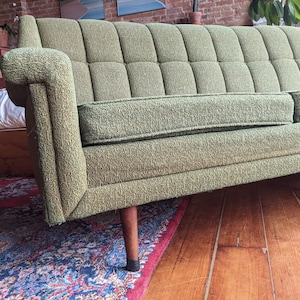 mid-century modern designer green flexsteel sofa couch vintage retro furniture image 5