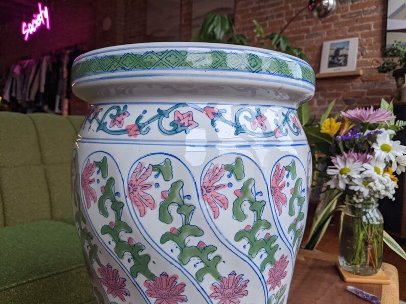 Floral Japanese Ceramic Garden Stool Boho Bohemian Eclectic - Etsy
