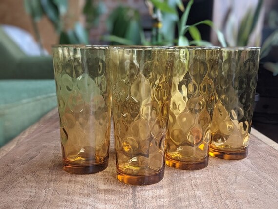 Super Cute Set of Three Vintage Drinking Glasses With Clouds