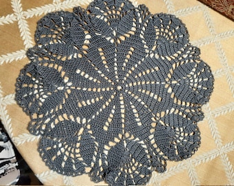 New hand crocheted 12" doily in tulip pattern, New color