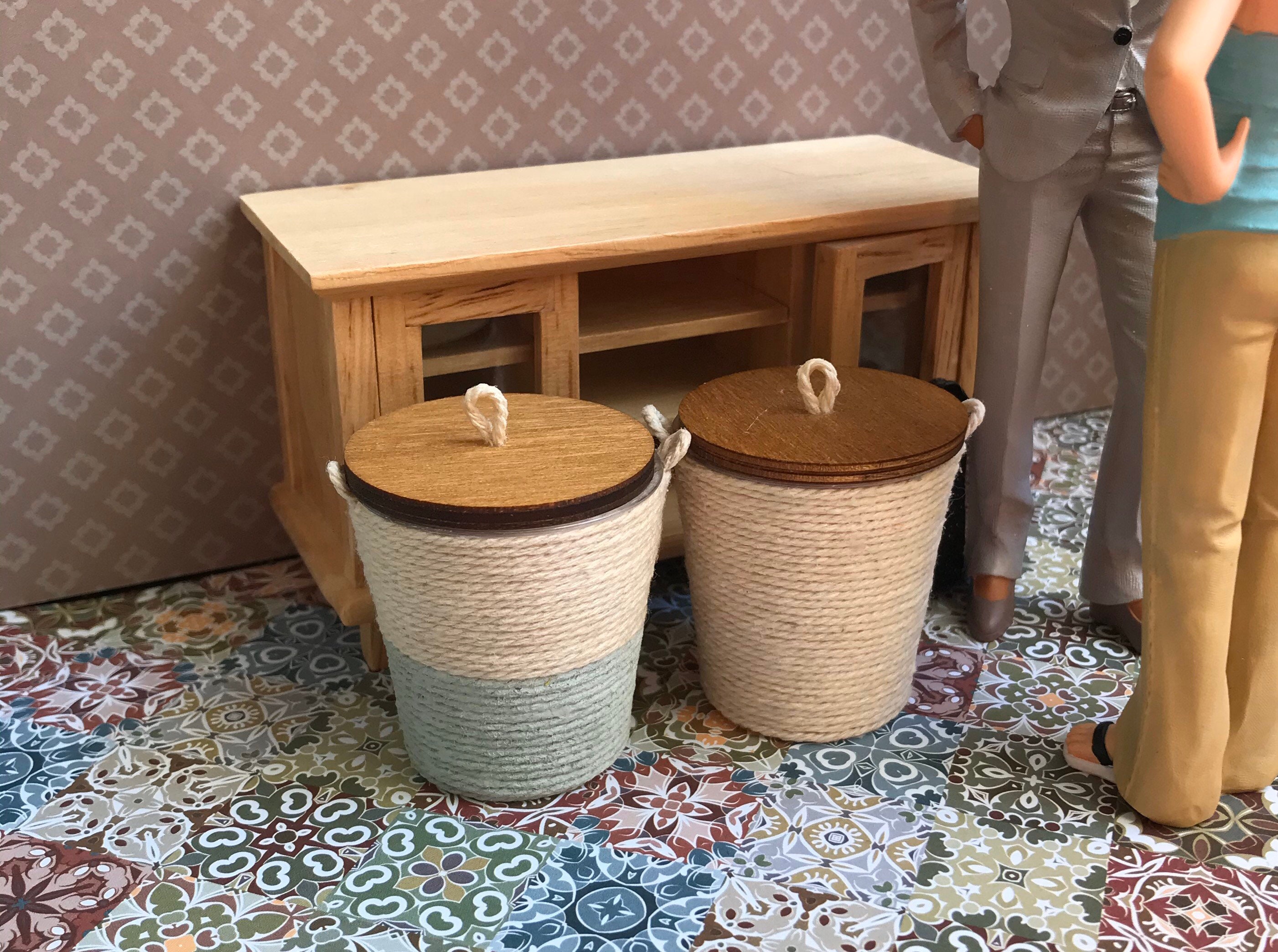 NEW COLOURS Dollhouse Laundry basket, dollhouse bathroom accessories,…