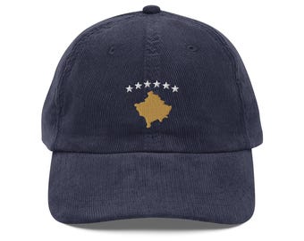 Kosovo Corduroy Hat | Flag Of Kosovo | Kosovar Cap