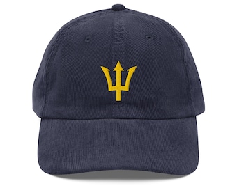 Barbados Corduroy Hat | Broken Trident Cap | Bajan Roots Apparel
