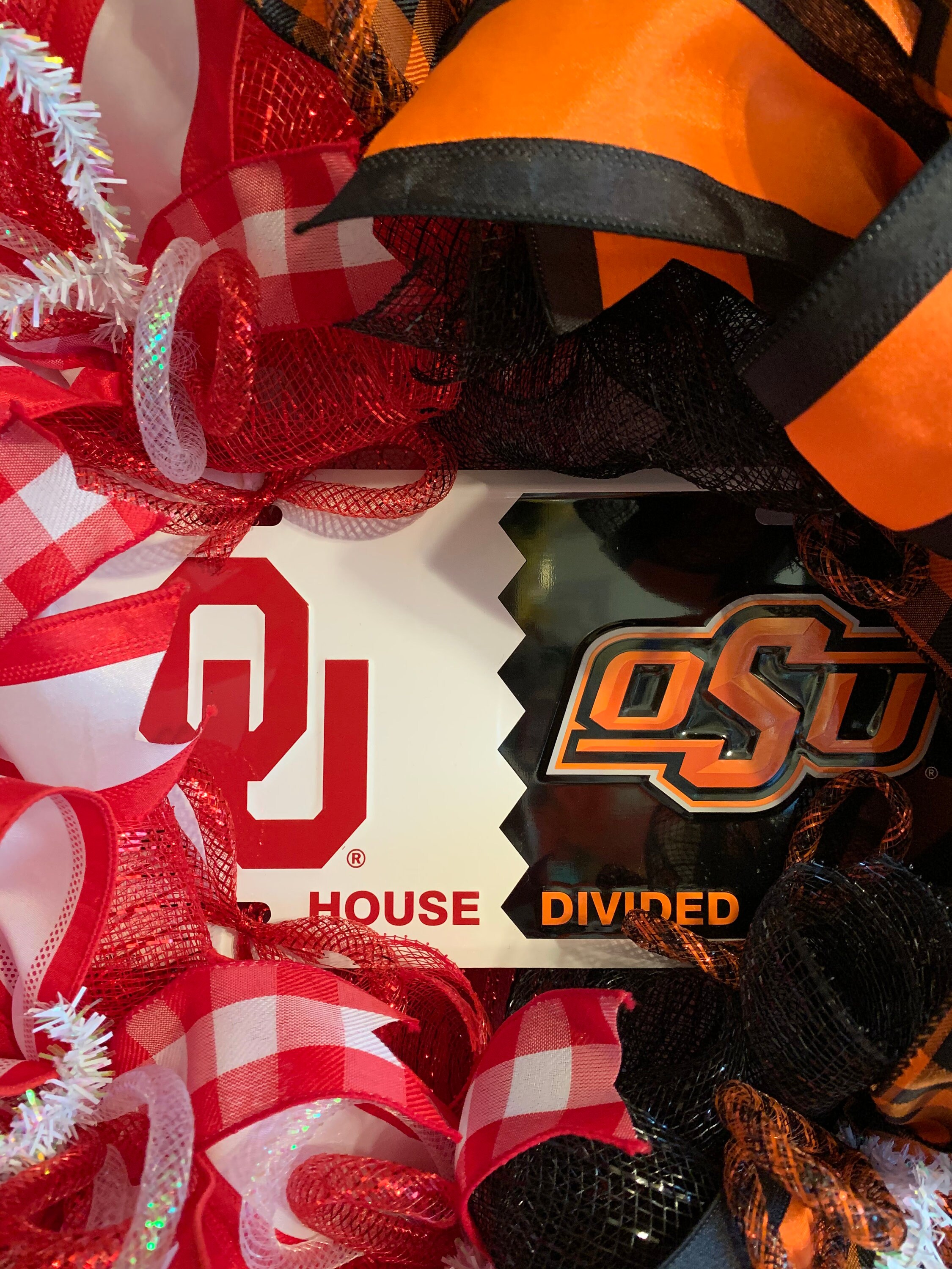 OSU Wreath OU Wreath House Divided Wreath Etsy