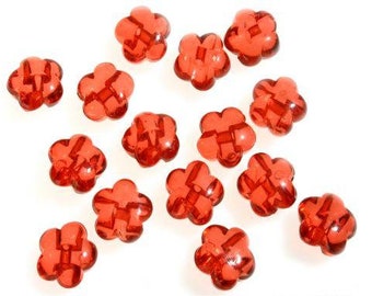 25 Children's buttons flower red 18 mm