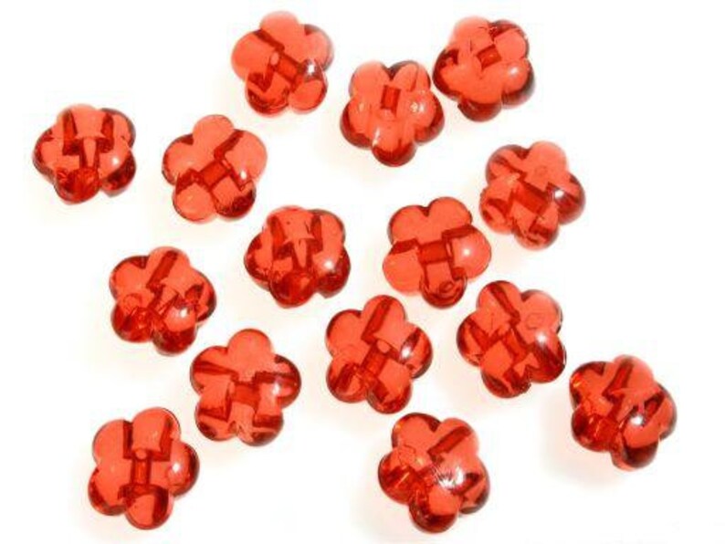 25 Kinderknöpfe Blume rot 18 mm Bild 1