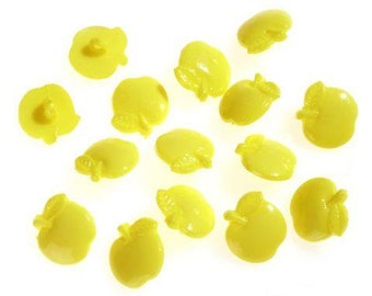 25 children's Buttons Apple yellow 17 mm