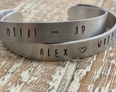 Child 39 s Name Cuff Personalized Cuff Bracelet Cuff Bracelet for Women Hand Stamped Cuff Mothers Gift Stacking Bracelet Grandmothers Gift