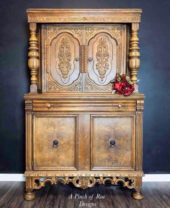 Sold Gorgeous Antique China Cabinet Hutch Etsy