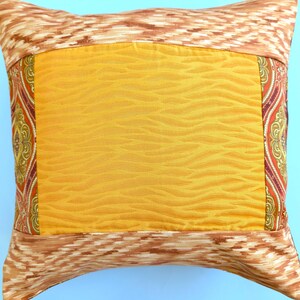 16x16 mango colour luxury cushion cover designer patchwork pillow cover 1-of-a-kind mango & gold pillow cover shimmering mango cushion cover