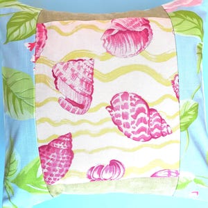 Marimekko Seashell Cushion Cover, Luxury Patchwork Pillow (16x16)