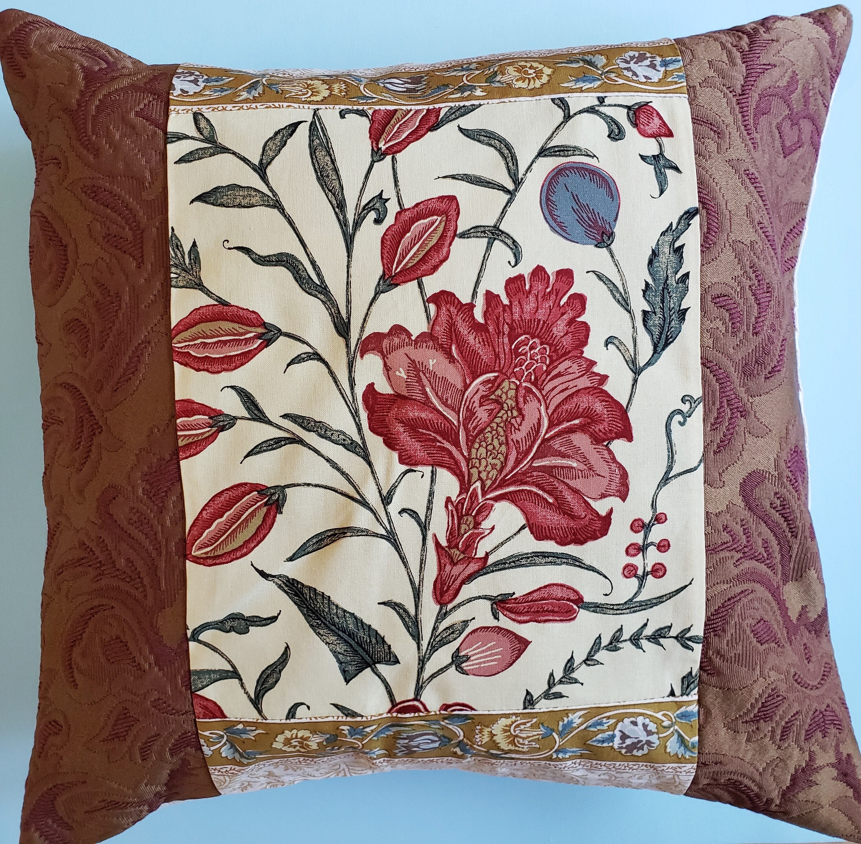 Cream and cheap red cushions