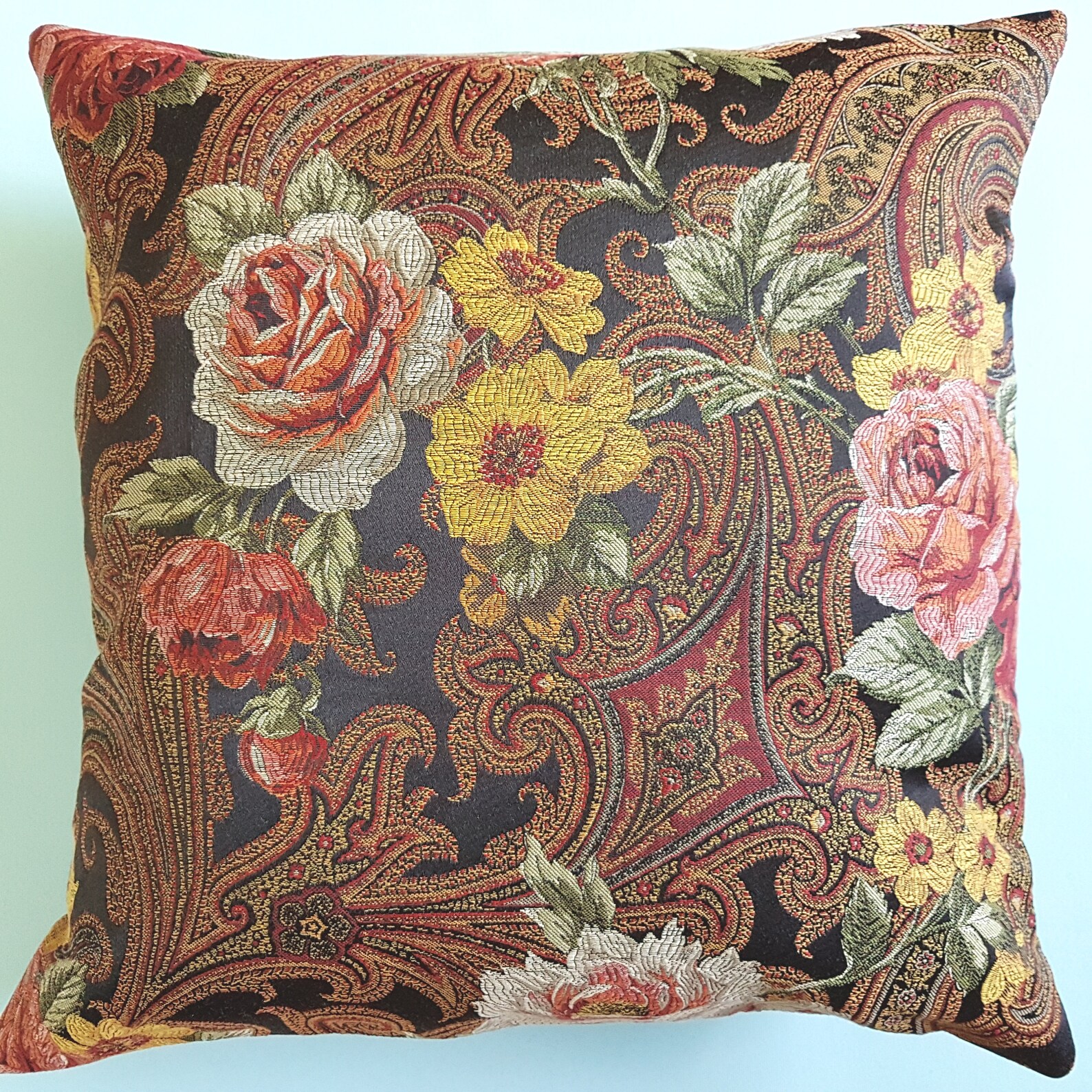 Tapestry pillow cover for standard 16x16 insert of reclaimed Etsy