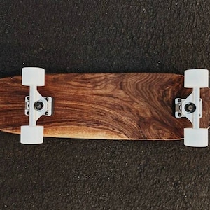 Cruiser Skateboard Longboard // FREE SHIPPING // Solid Hardwood Wood Classic Vintage Style City Skate Board // Walnut