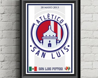 Atletico San Luis Poster, Liga MX, Soccer, Mexico, Wall Art