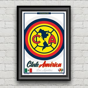 Soccer, Mexico, club america, las aguilas, Printed Poster, Wall Art