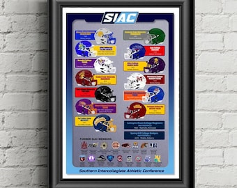 SIAC Conference, College Football, Printed Poster, HBCU, Sports Wall Art