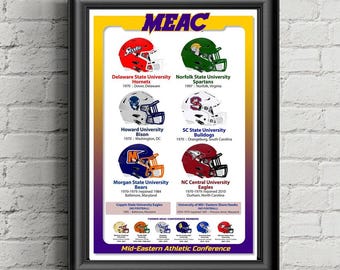 MEAC Conference, College Football, Printed Poster, HBCU, Sports Wall Art