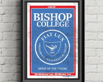 Bishop College Poster, HBCU Wall Art