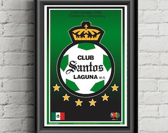 Santos Laguna FC Poster, Liga MX, Soccer, Mexico, Wall Art