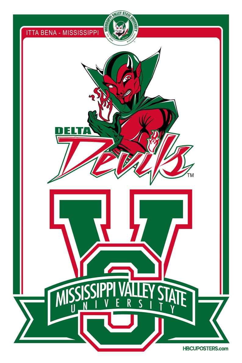 Mississippi Valley State University HBCU Wall Art Etsy