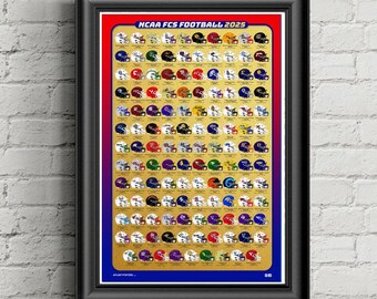 D1, FCS, College Football, Printed Poster, sports Wall Art