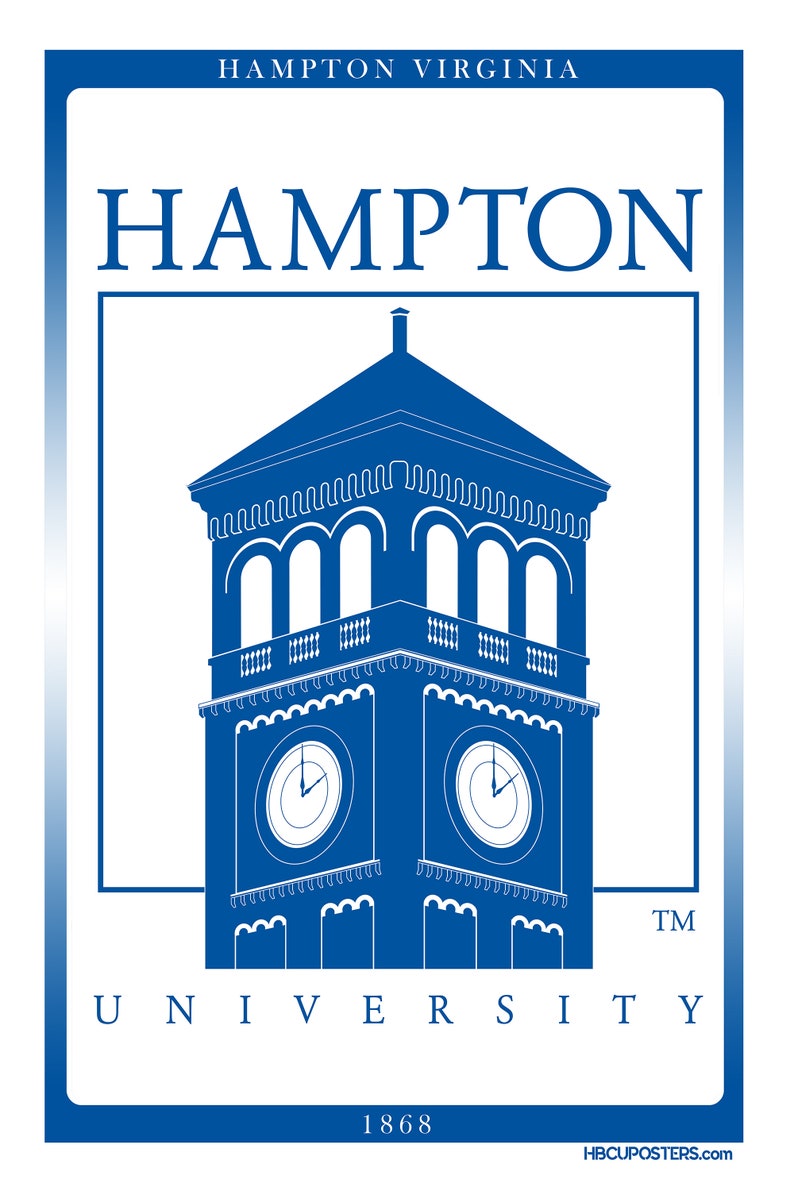 HBCU Poster Hampton University Tower Etsy