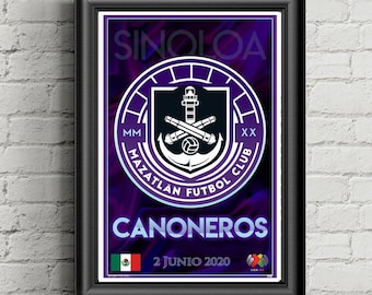 Mazatlan FC Poster, Canoneros, Liga MX, Soccer, Mexico, Wall Art
