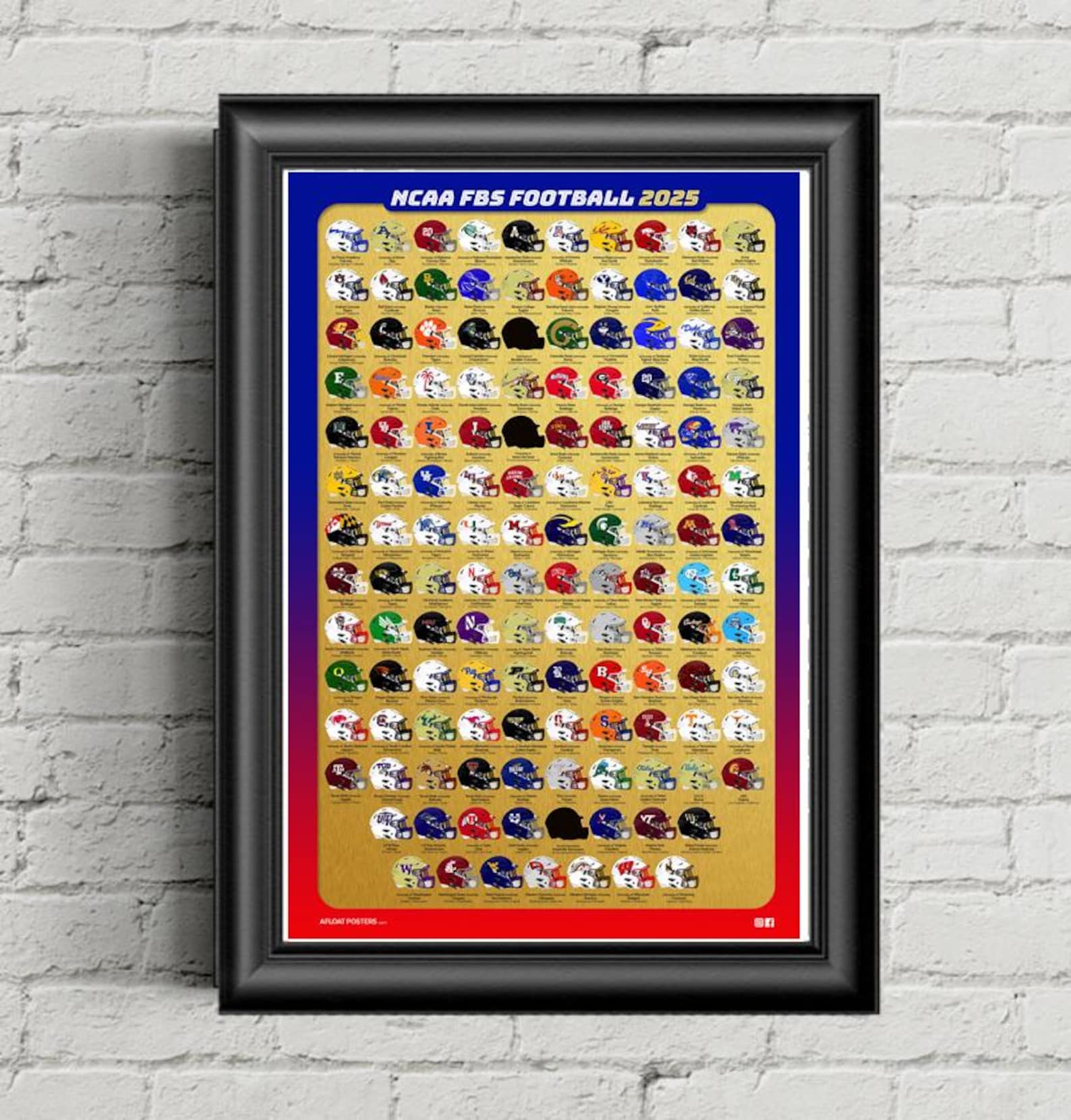 D1, FBS, College Football, Printed Poster, Sports Wall Art - Etsy