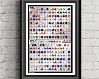 D1, FBS and FCS, College Football, printed poster, Wall Art