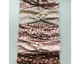 Soft Knit Twist-knot Headbands | Neutral Prints | Floral Prints | Neutral Headbands | Headbands for Women | Healthcare Headbands