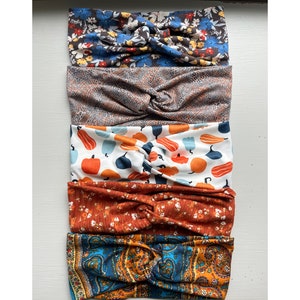 Soft Knit Twist-Knot Headband | Floral Prints | Autumn Prints | Fall Prints | Headbands for Women | Healthcare Headbands