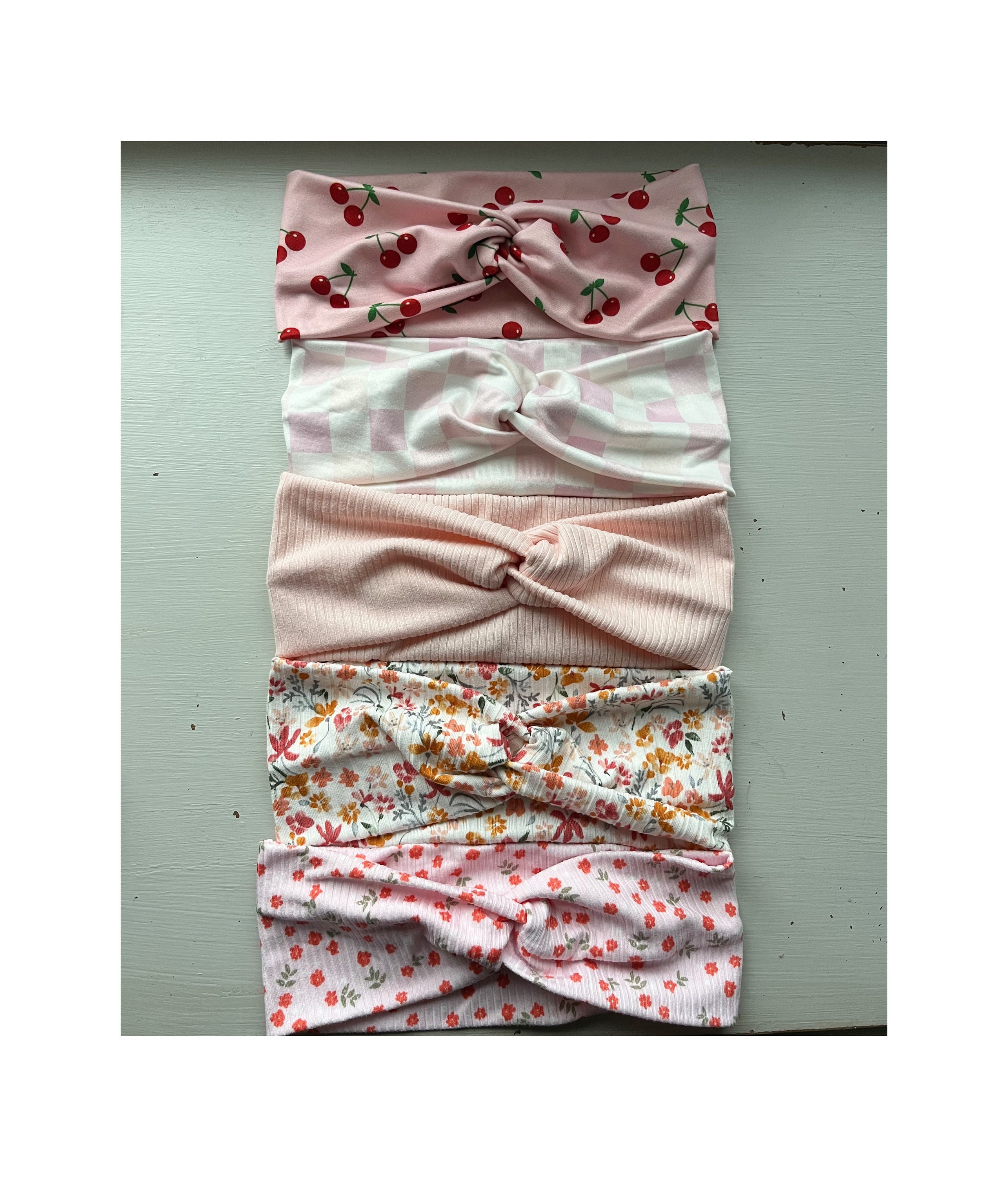 Soft Knit Twist-knot Headbands | Pink Prints | Floral Prints | Cherry Prints | Headbands for Women | Healthcare Headbands
