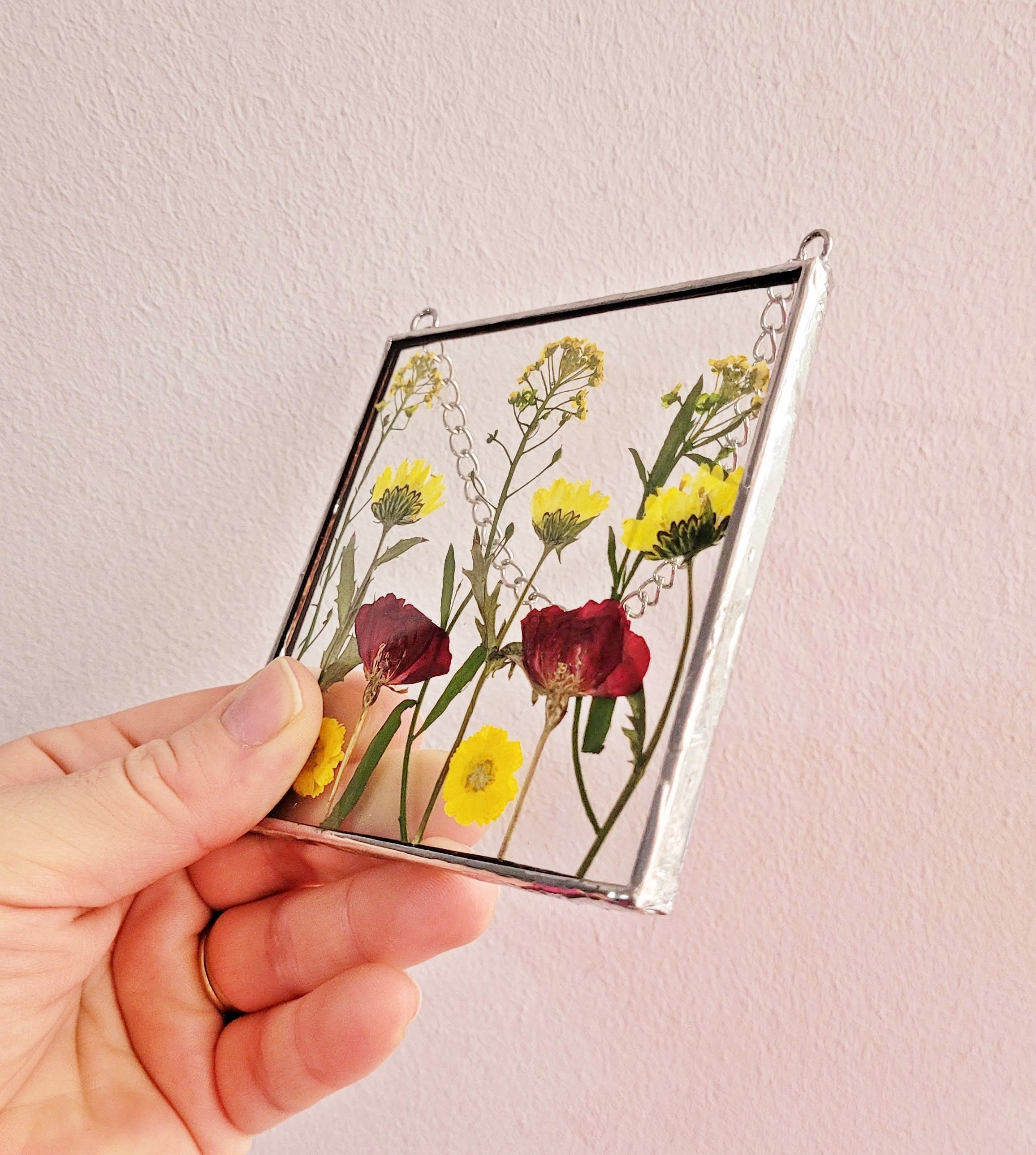 Pressed Flower Frame, Stained Glass Frames, Double Glass Flower Frame