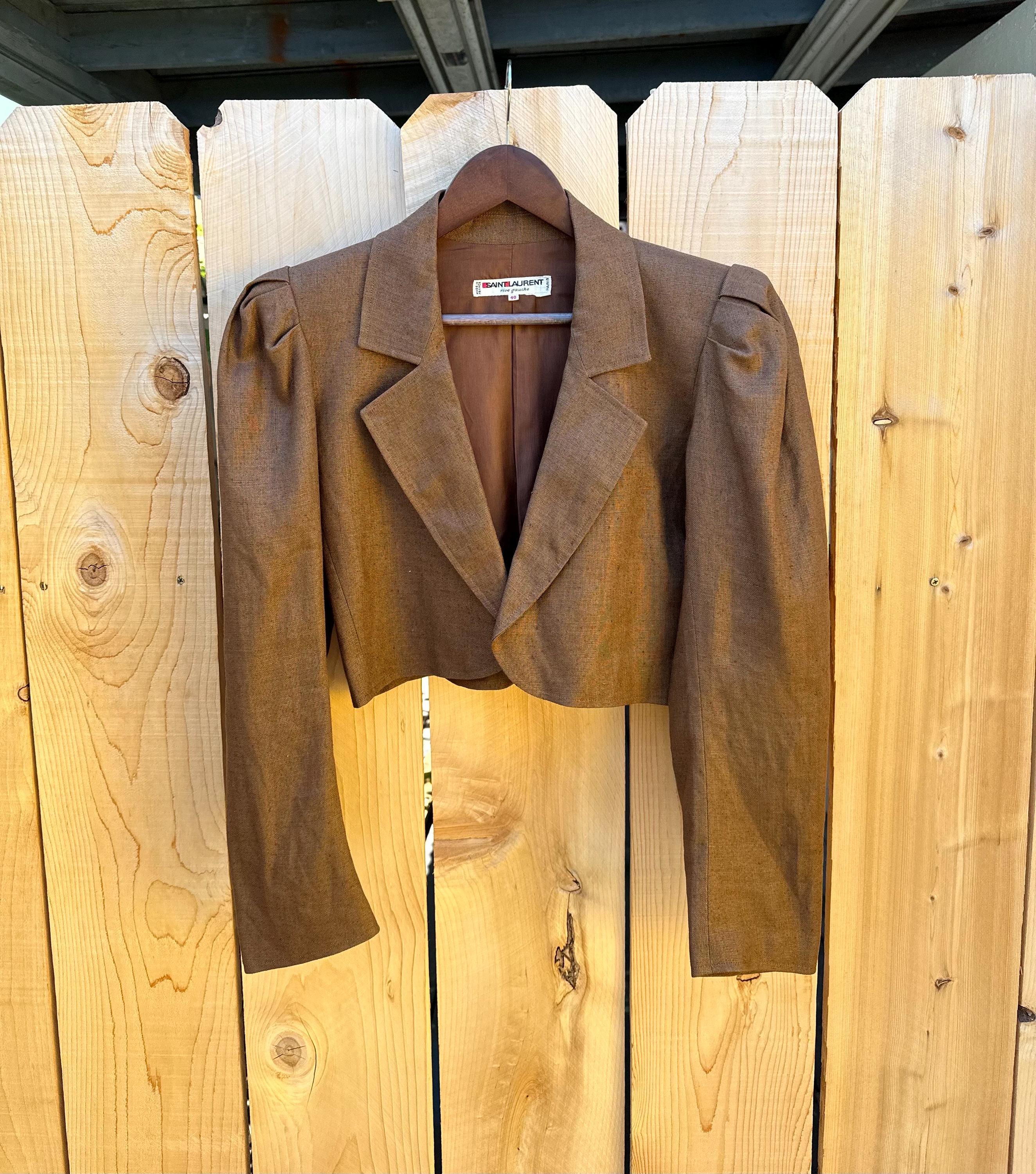 1980s Vintage Yves Saint Laurent YSL Rive Gauche Brown Linen - Main Image