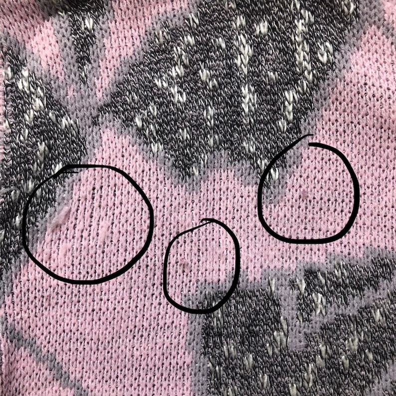 80s Vintage Pastel Pink Heather Grey Abstract Art Grandma Pullover Sweater