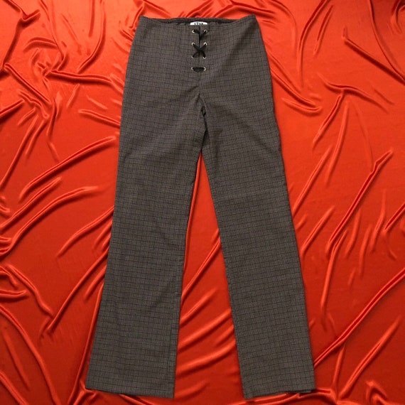 Plus Size Plaid High Low Overlap Grommet Buckle Skirt Plus Size Plaid High Low Overlap Grommet Buckle Skirt